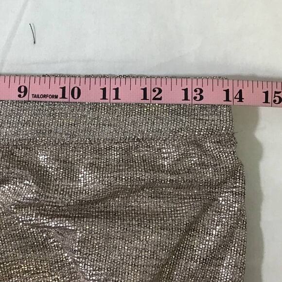 SKIES ARE BLUE SZ S Metallic Foil Silver Elastic Waist Flat Front Pants NWT 0B5 - Picture 5 of 8